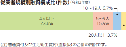 従業者規模別融資構成比（件数）（令和3年度）