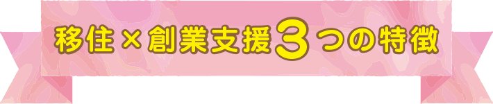 移住×創業支援3つの特徴