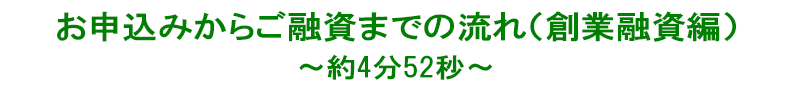 お申込みからご融資までの流れ（創業融資編）～約4分52秒～