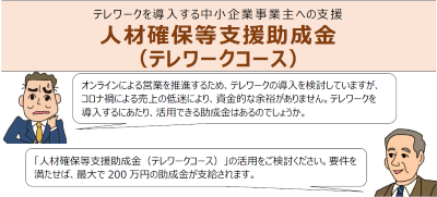 「人材確保等支援金（テレワークコース）」活用のポイント