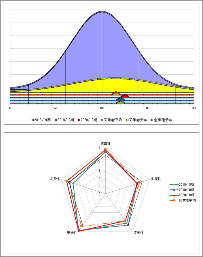 レーダーチャートによる分析（サンプル例）